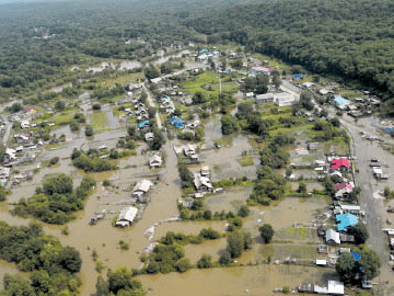 Арсеньево: вода отступает