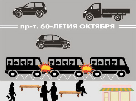 Три автобуса не поделили «карман»